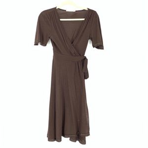 Maje : brown true wrap dress size 1